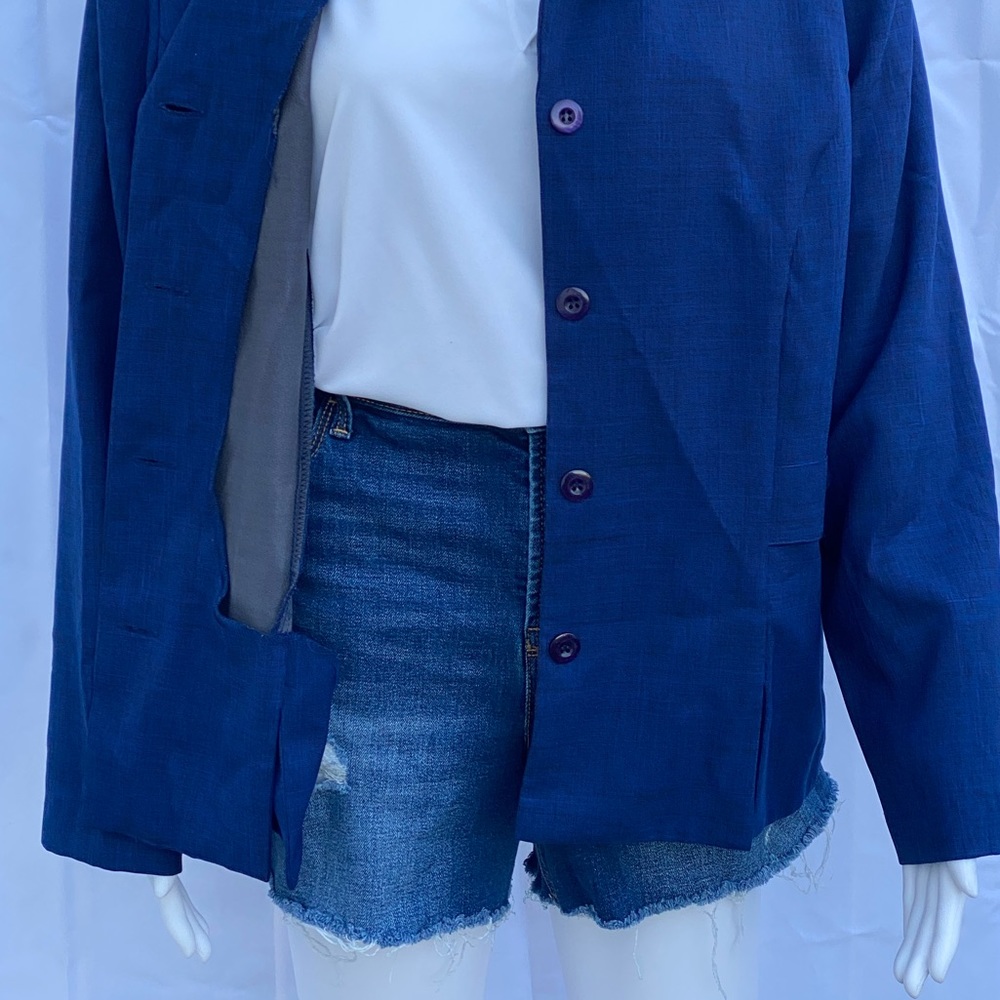 Old Navy blue high-rise rip jean short - Picture 7 of 9